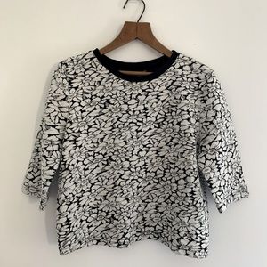 Topshop Flowered Crop Sweater Top